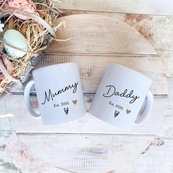New Mum and Dad Mugs, Mummy and Daddy Mug Set, Mum To Be, Dad To Be, Mug For Parent To Be, Mummy Mug, Daddy Mug, New Parents, Baby Shower