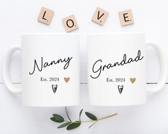 Nanny and Grandad Gift, Nanny Gifts, Grandad Gifts, Baby Shower Gift, Pregnancy Announcement ,Nanny Mug, New Grandparents, New Nanny To Be