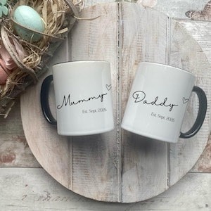 New Mum and Dad Mugs, Mummy and Daddy Mug Set, New Parent Gift, Baby Shower Gift For Mum To Be, Daddy To Be, Congratulations Gift, Birthday image 2