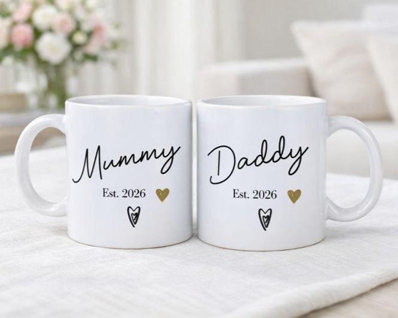 New Mum and Dad Mugs, Mummy and Daddy Mug Set, Mum To Be, Dad To Be, Mug For Parent To Be, Mummy Mug, Daddy Mug, New Parents, Baby Shower image 7