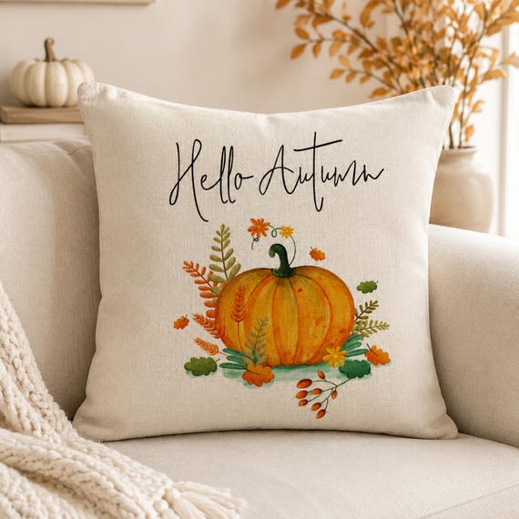 Autumn Cushion, Autumn Home Decor, Pumpkin Cushion, Pumpkin Decor, Autumnal Home Accessories, Autumn Cushion Cover, Autumn In The UK