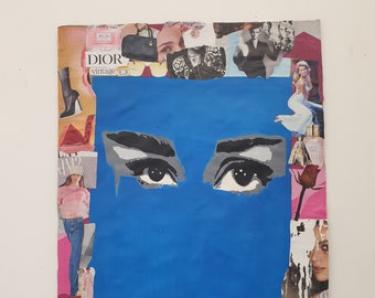 ST ICONIC&#39; Audrey Hepburn EYES Original* Pop Art Collage A2