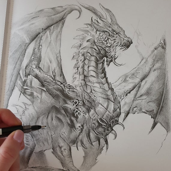 How to Draw a Tribal Dragon Tattoo Design Sketch 5 YouTube