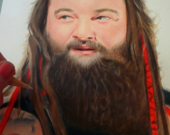 WWE Tribute Bray Wyatt Original Buntstift Zeichnung. A4 Fan-Kunst