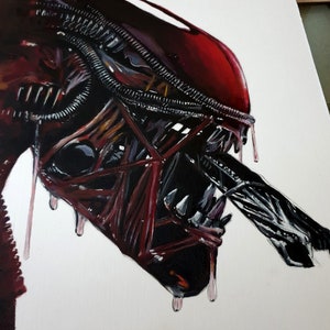 Xenomorph Alien Oil Painting ORIGINAL Fan-Art A3