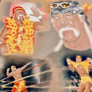HULK HOGAN Original Coloured Pencil/ Soft Pastel Drawing, A3