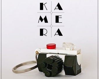 Custom LEGO Camera Keychain: Handmade Brick Toy