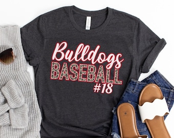 Baseball Shirt, Baseball Mom Shirt, Custom Baseball Shirts for Women, Personalized Baseball Tank, Baseball Sweatshirt, Leopard Baseball Tees