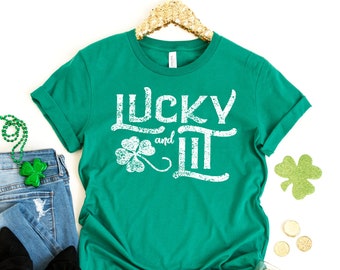 Camisas de día de San Patricio, divertido día de San Patricio bebiendo camiseta, Lucky and Lit St Patricks camiseta, camisa Shamrock, Lets Get Shamrocked camisa