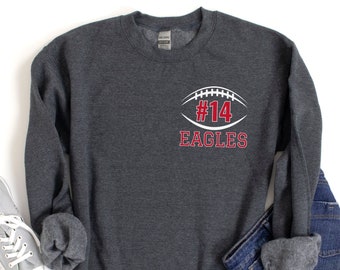 Football Sweatshirt, Pocket Design Football Mom Shirt, Football Game Day Sweater, Personalized Football Tee, Football Team Sweatshirt