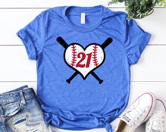 Baseball Mom Shirts, Custom Baseball Shirts for Women, Baseball Gift, Baseball Game Day Tee, Personalized Baseball Tees for Moms, Heart Bat