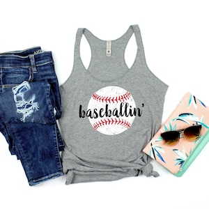 Baseball Mom Tank Top, Baseball Mom Shirts, Womens Baseball TShirts, Cute Baseball Tanks, Baseball Tanks for Women, Baseballin, Baseball Tee image 1