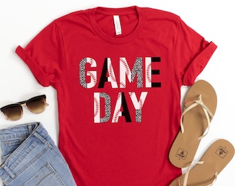 Leopard Baseball Shirt, Game Day Shirt, Baseball Mom Shirts, Baseball Shirt, Baseball Shirts for Women, Cute Baseball Tee, Baseball Gifts