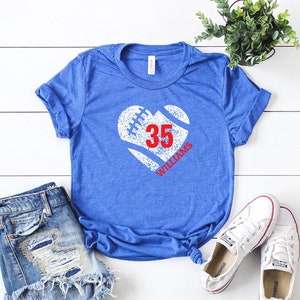 Football Mom Shirt, Football Shirt, Custom Football Shirt for Woman, Personalized Football Shirt, Team Spirit Mascot TShirt, Name Number Tee
