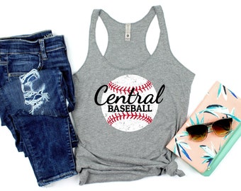 Personalized Baseball Tank Top, Baseball Shirts for Women, Baseball Mom Tank Tops, Custom Baseball Shirt, Team Name TShirt, Mascot Tank Top