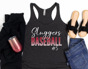 Custom Baseball Tank Top, Baseball Shirts for Women, Baseball Mom Tank Tops, Personalized Baseball Tank, Team Tank Top, Baseball Mom Shirt