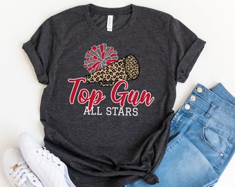 Cheer Shirt, Custom Cheer Mom Shirts for Women, Personalized Cheerleading Shirt, Cheerleader Team Tshirt, Leopard Cheetah Senior Pom Pom Tee