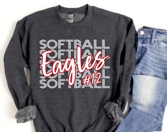 Softball Mom Sweatshirt, Softball Sweatshirt, Personalized Softball Shirt, Softball Mom Shirt, Custom Softball Sweater Women, Softball Gift
