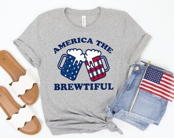 4 luglio Camicia, Funny 4 luglio T Camicia, America la Birra, 4 Luglio Camicie Donne, 'Merica Camicia, 4 luglio Birra Bere Tees