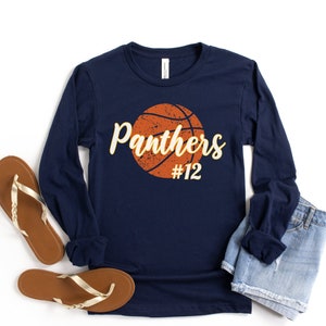 Basketball-Shirt, Basketball-Mama-Shirt, personalisiertes Basketball-T-Shirt, benutzerdefiniertes Basketball-Langarm-T-Shirt, Basketball-Geschenk, Teamnamennummer