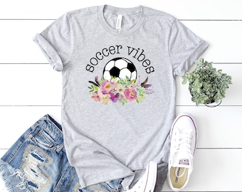 Soccer Shirts for Women, Soccer Mom Shirt, Love Soccer T-shirt, Soccer Gift, Soccer Ball, Soccer Fan Gift, Cute Soccer Tees, Soccer Vibes