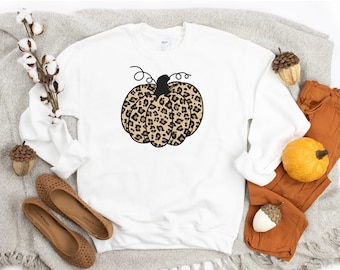 Pompoen Sweatshirt, Leopard Pompoen Trui, Thanksgiving Sweatshirt Vrouwen, Herfst Truien, Leuke Herfst Kleding, Halloween Sweatshirts, Cheetah