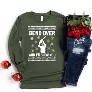 Christmas Vacation Shirt, Funny Christmas Tee, Bend Over and I&#39;ll Show You, Todd And Margo Shirt, Griswold Family Matching Holiday Pajamas