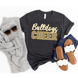 Cheer Mom Shirt, Custom Cheer Shirts for Women, Personalized Cheerleading Shirt, Cheerleader Team Tshirt, Leopard Cheetah Senior Cheer Tees
