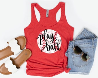 Baseball Mom Tanks, Baseball Tank Top, Baseball Shirt, Baseball Mom Shirt, Baseball Shirts for Women, Baseball Tanks, Play Ball TShirt
