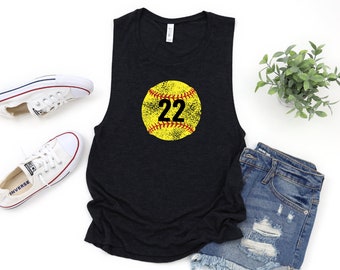 Custom Softball Tank Tops for Women, Personalized Softball Shirt, Team Name Mascot Softball TShirt, Softball Mom Shirt, Cute Softball Tanks