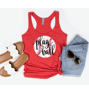 Baseball Mom Tanks, Baseball Tank Top, Baseball Shirt, Baseball Mom Shirt, Baseball Shirts for Women, Baseball Tanks, Play Ball TShirt