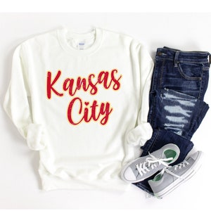 Kansas City Sweatshirt, KC Sweatshirt, Kansas City Shirts voor vrouwen, Kansas City Sweater, KC Heart Shirt, Lange Mouw Kansas City Crewneck