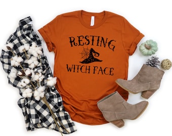 Halloween Shirt Women, Resting Witch Face Shirt, Funny Halloween Tee, Witch Tshirt, Cute Halloween Shirt for Women, Mom Trick or Treat Shirt