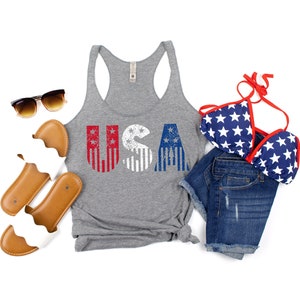 USA Tank Top, 4th of July Tank Women, 4th of July Shirt Women, Womens 4th of July Tanks, Patriotic Tank Top, 4th of July Outfit, Merica Tank