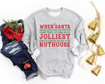 Christmas Vacation Sweatshirt, Funny Holiday Shirt, Funny Christmas Sweater, Jolliest Nuthouse, You Serious Clark, Griswold Christmas Shirts