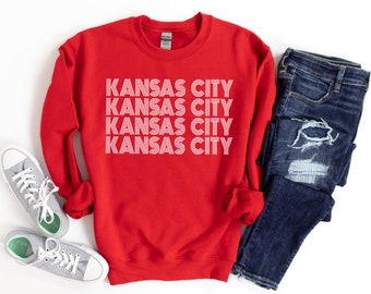 Kansas City Sweatshirt, KC Sweatshirts, Cute Kansas City Shirts for Women, Retro Kansas City Sweater, Long Sleeve Kansas City Shirt, KC Tees