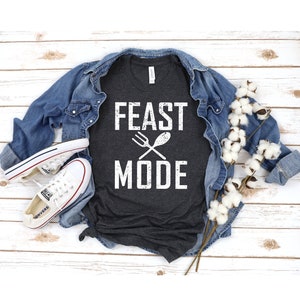 Thanksgiving Shirt, Funny Thanksgiving TShirt, Fall Shirts for Women, Cute Fall Graphic Tees, Feast Mode Shirt, Gobble Til You Wobble shirt