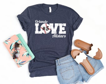 Personalisierte Baseball Mom Shirt, Baseball Mom Shirts, Baseball-Shirts für Frauen, Team Name Nummer T-Shirt, benutzerdefinierte Baseball TShirt, Liebe Baseball
