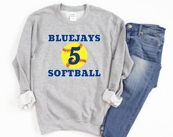 Softball Sweatshirt, Custom Softball Mom Shirt, Women Long Sleeve Personalized Softball Team Shirt, Cute Softball Sweatshirt, Softball Gift