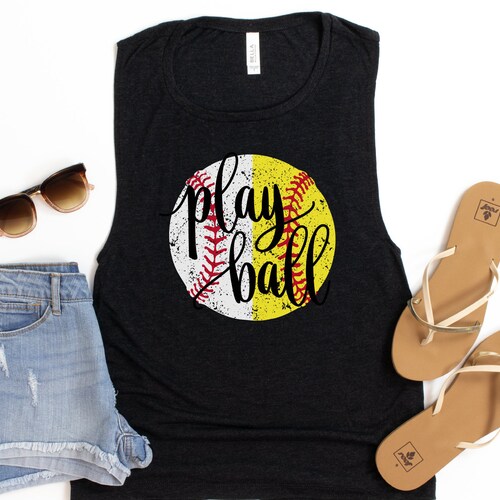 Glitter Softball Tank Top for Women Softball Shirts Softball Etsy