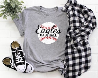 Baseball Mom Shirts, Personalized Baseball Shirts for Women, Baseball T-Shirt, Team Name Mascot TShirt, Baseball Shirt, Custom Baseball Tees