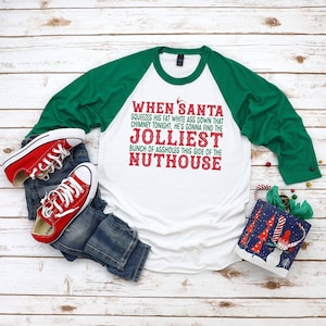 Camicia natalizia, Camicia natalizia divertente, Raglan di Natale divertente, Casa di cocco jolliest, Magliette Clark serie, Camicie di Natale Griswold