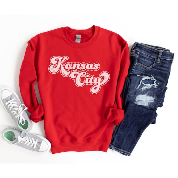 Kansas City Sweatshirt Women, KC Sweatshirts, Cute Kansas City Shirts, Retro Kansas City Sweater, Long Sleeve Kansas City Shirt, KC Tees