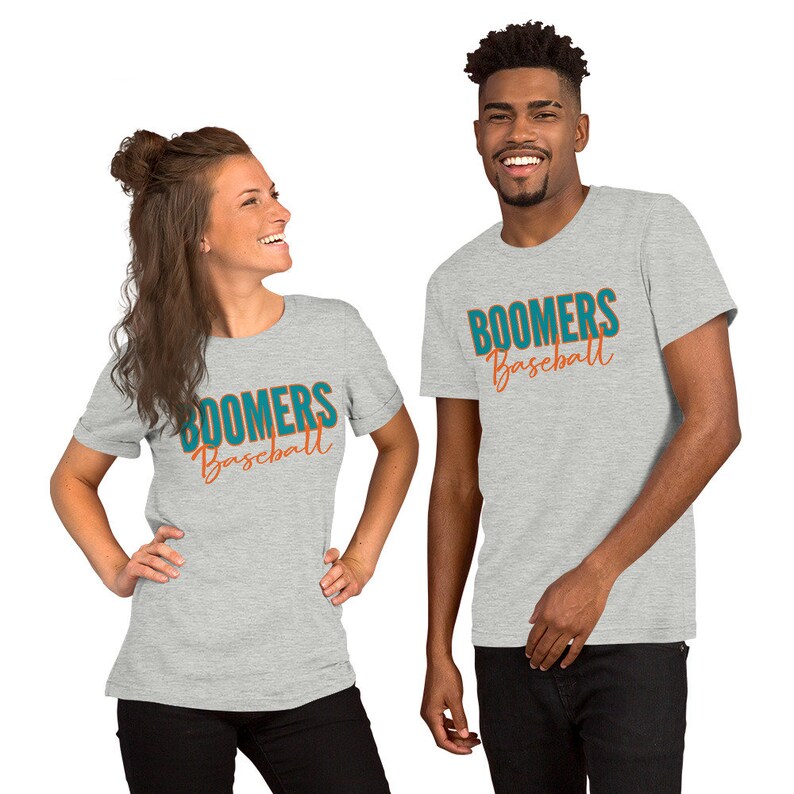 Personalized baseball shirt. Custom baseball Mom tee with team or mascot name and team colors.