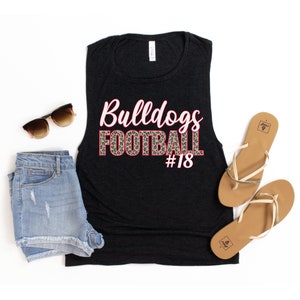 Football Mom Tank Top, Leopard Football Shirt, Custom Football Mom Shirt, Personalized Football Tees, High School Football Mom Sweatshirt