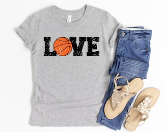 Youth Basketball Shirt, Basketball Tshirt for Kids, Love Basketball T-shirt, Basketball Gifts, Basketball Tee Youth, Cute Basketball Shirts