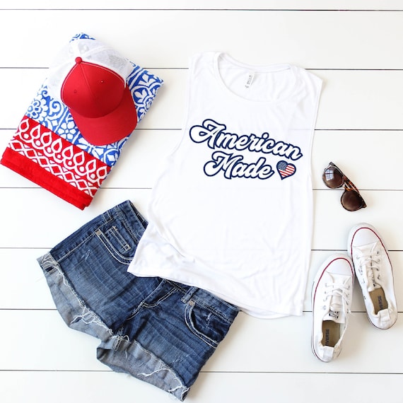 American Made Tank, July 4th Tank Women, 4th of July Shirt Women, USA Tank Top, Abraham Drinkin, Cute Muscle Tanks, American Flag Tank Women