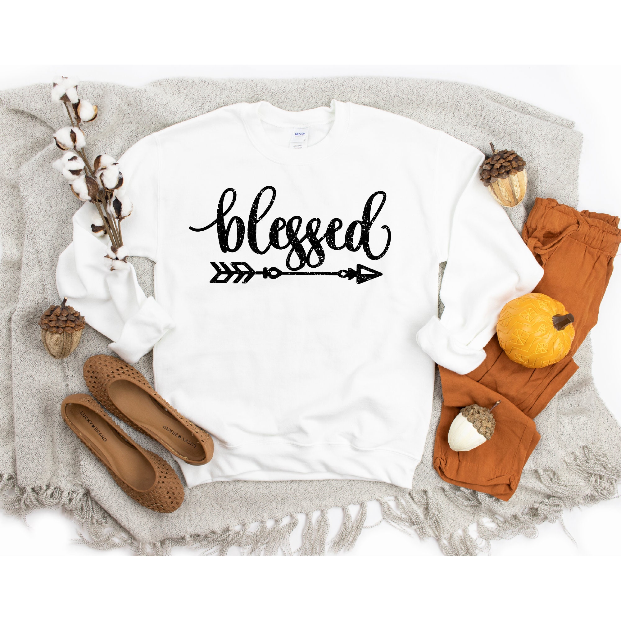 Blessed Sweatshirt, Fall Sweater, Thanksgiving Sweatshirts for Women ...