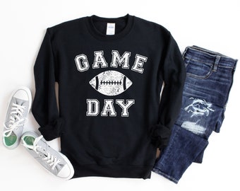 Game Day Sweatshirt, Long Sleeve Football Sweatshirt, Womens Football Sweater, Sunday Funday Sweatshirt, Cute Football Shirts for Women