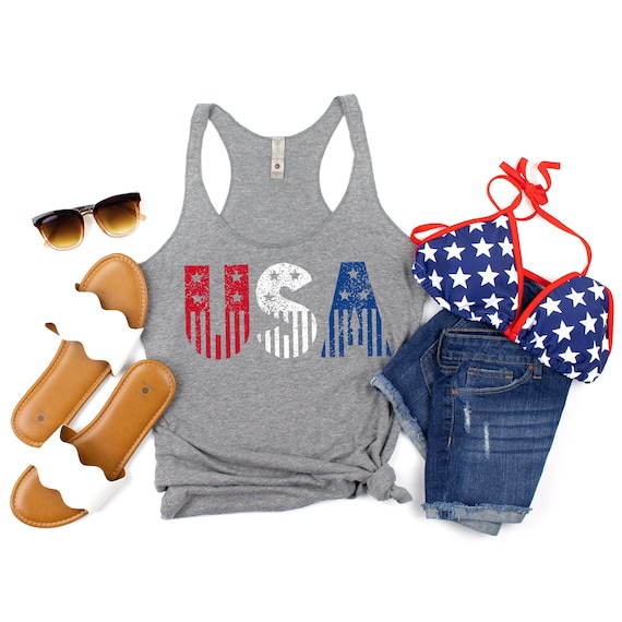 USA Tank Top, 4th of July Tank Women, 4th of July Shirt Women, Womens 4th of July Tanks, Patriotic Tank Top, 4th of July Outfit, Merica Tank